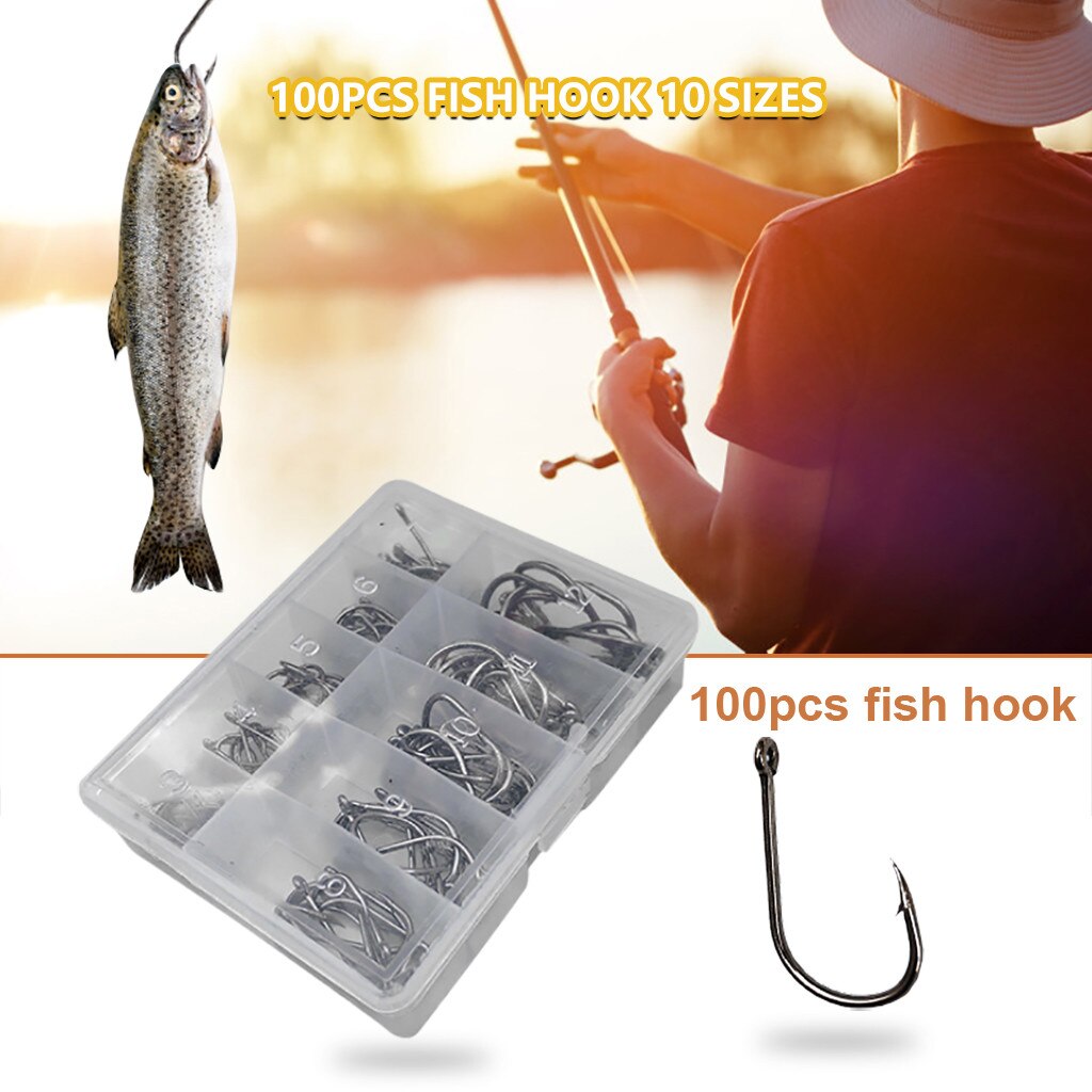 Drop Shot Kit Smelt Rig X-Strong Hooks - Shank 100PCS Boxes 10 Tying Sizes LOT Fishing Fishing Beads for Bead Chain Swivels